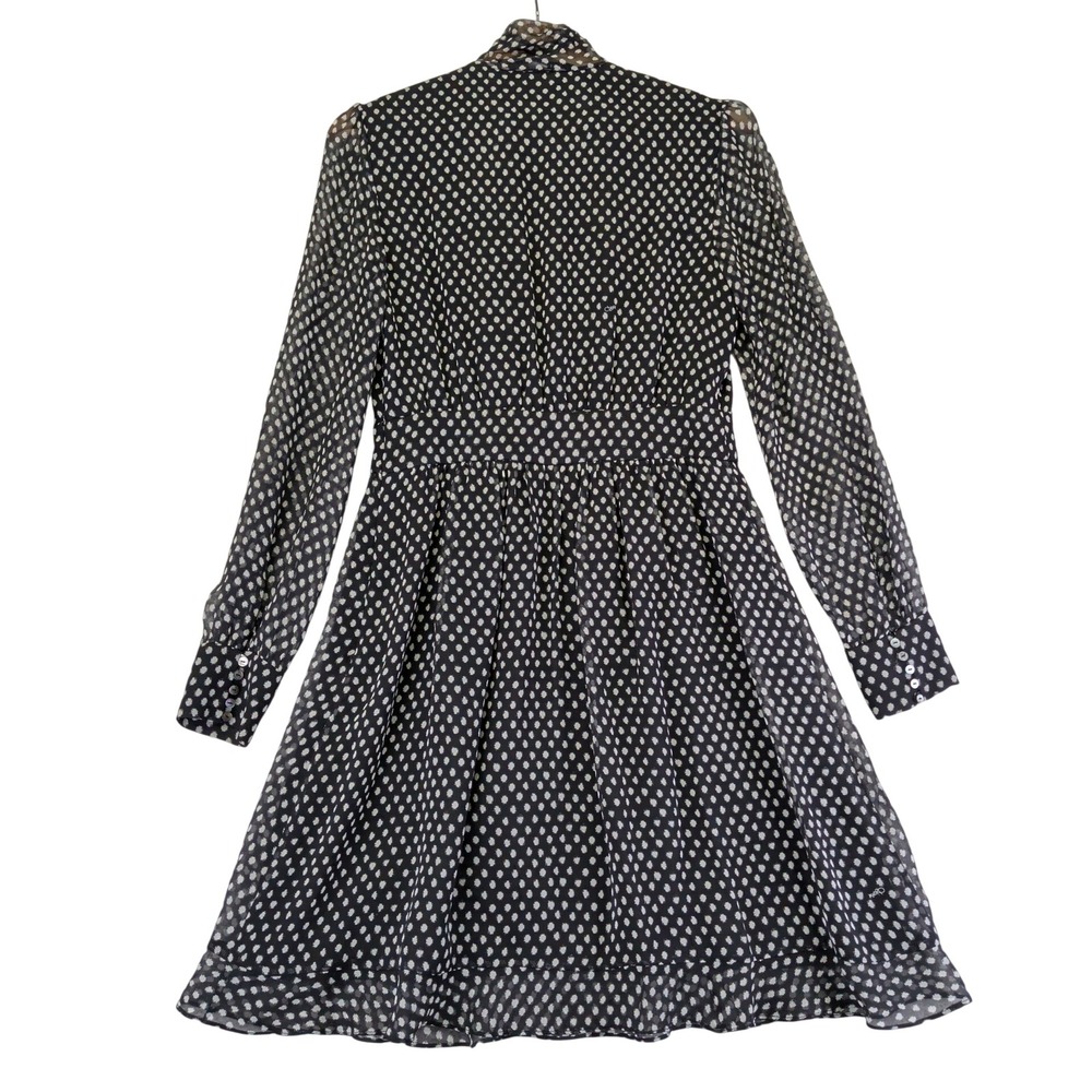 Diane von Furstenberg Arabella DVF Black White Polka Dot Silk Sheath Dress Sz 4 - Picture 2 of 11